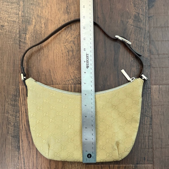 GUCCI gold fabric logo bag with metallic bronze handle, NWOT - Picture 16 of 16